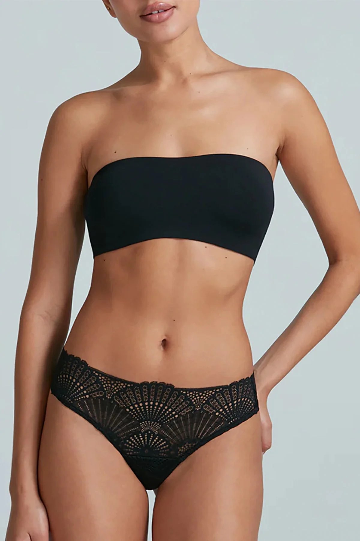 Butter + Lace Bandeau in Black - Image 2