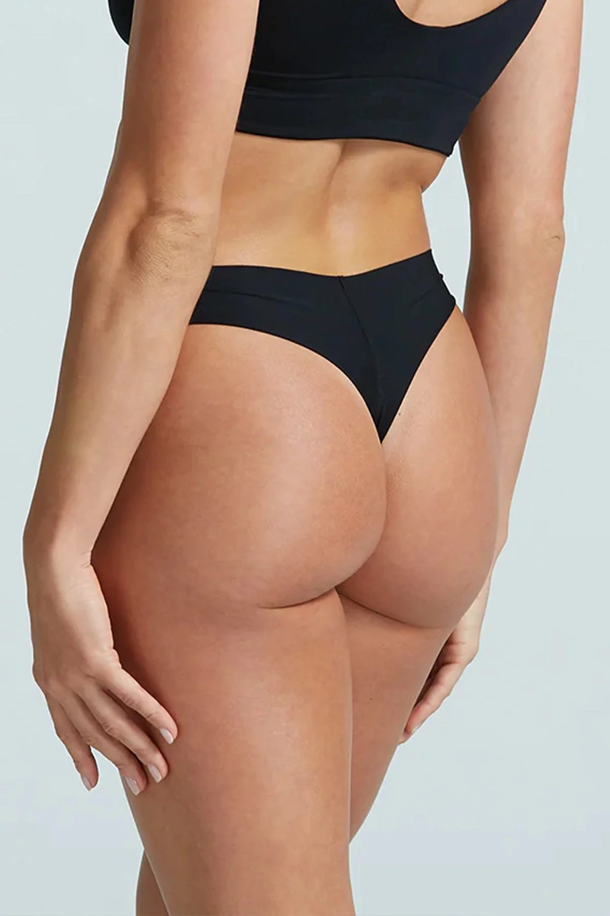 Butter Mid-Rise Thong in Black - Image 3