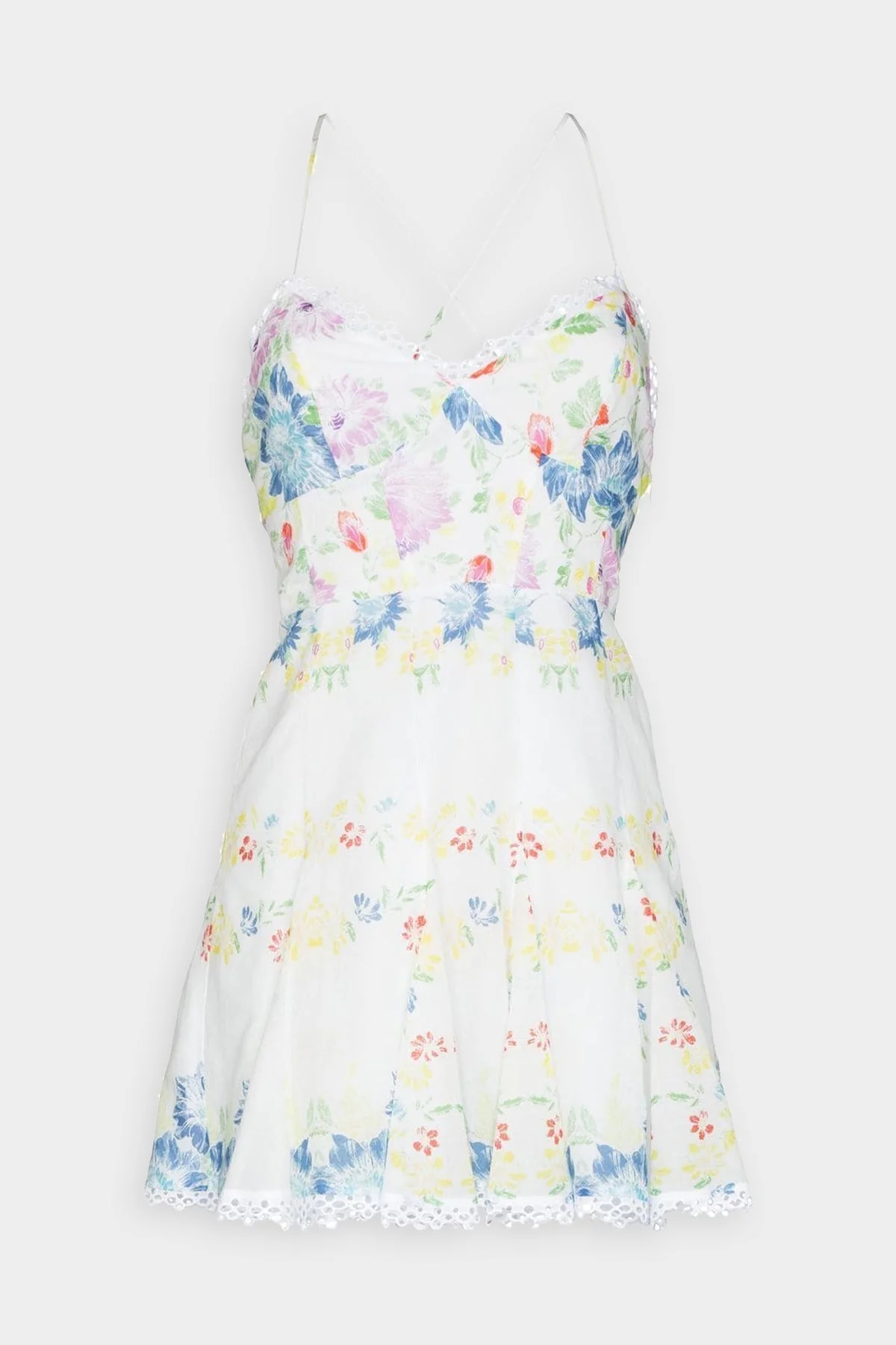Cania Short Dress in Garden White Print