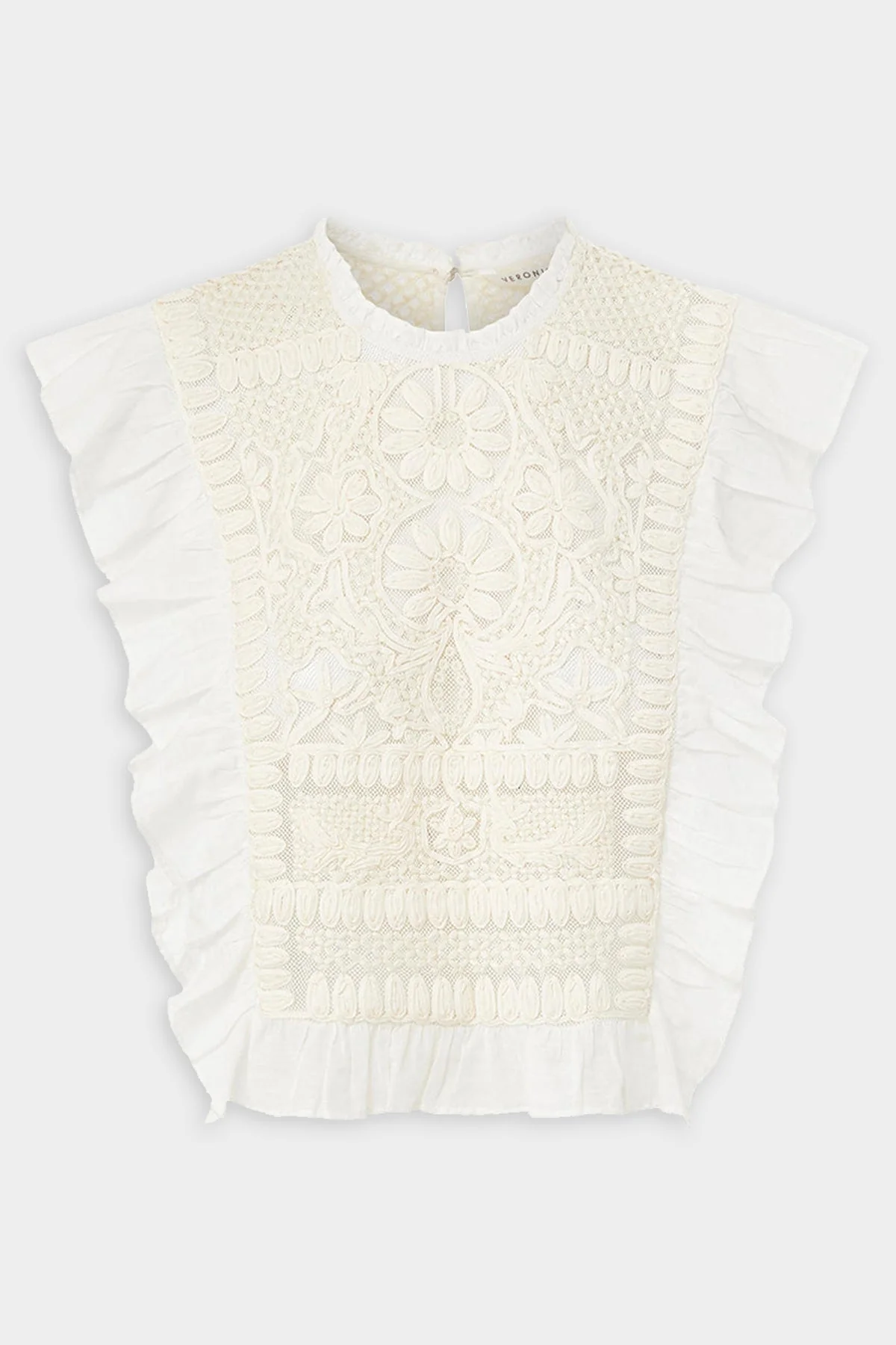 Capriana Embroidered Top in Off White