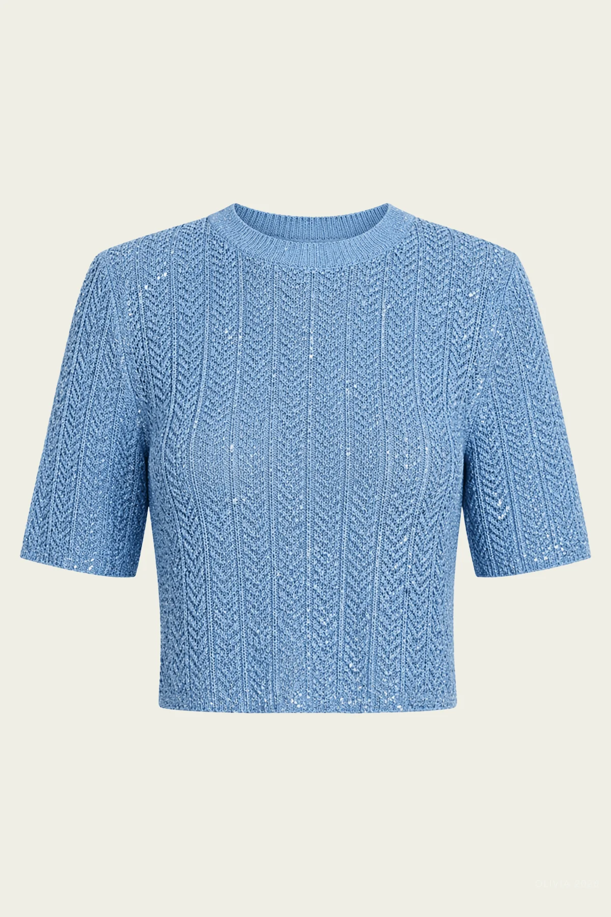 Carli Baby Tee in Dusty Blue