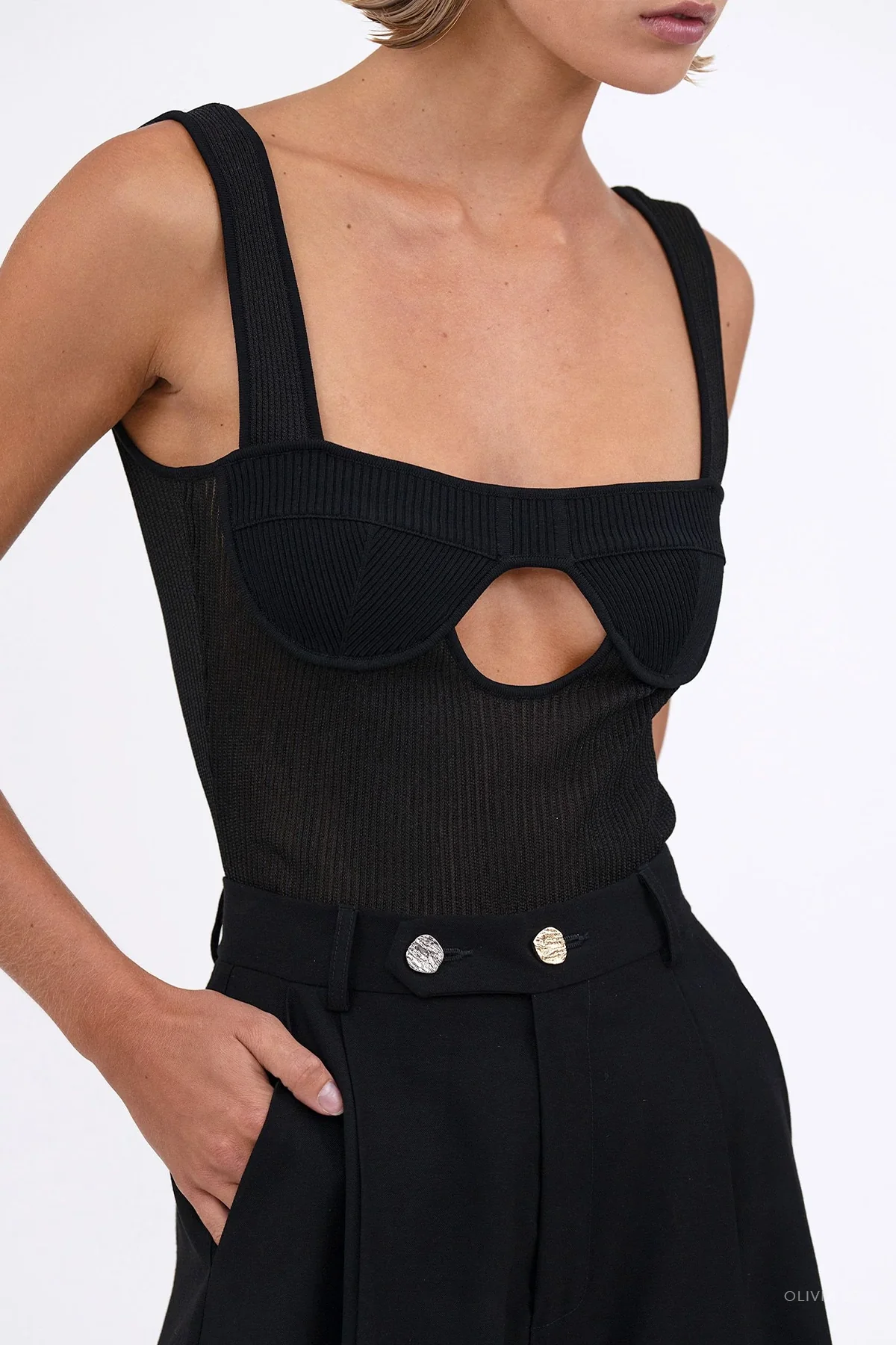 Carmen Tank Top in Black - Image 3