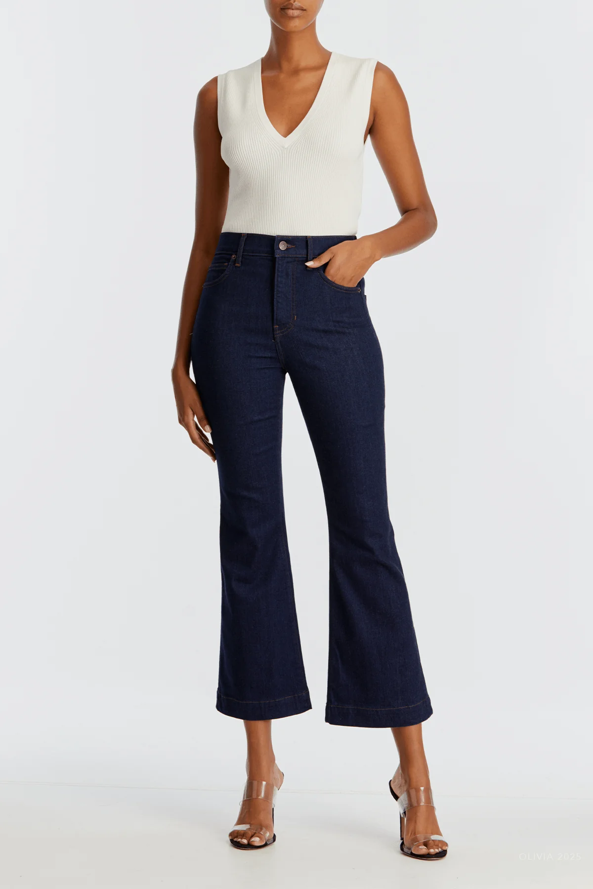 Carson Ankle Flare Jean in Indigo Rinse - Image 2