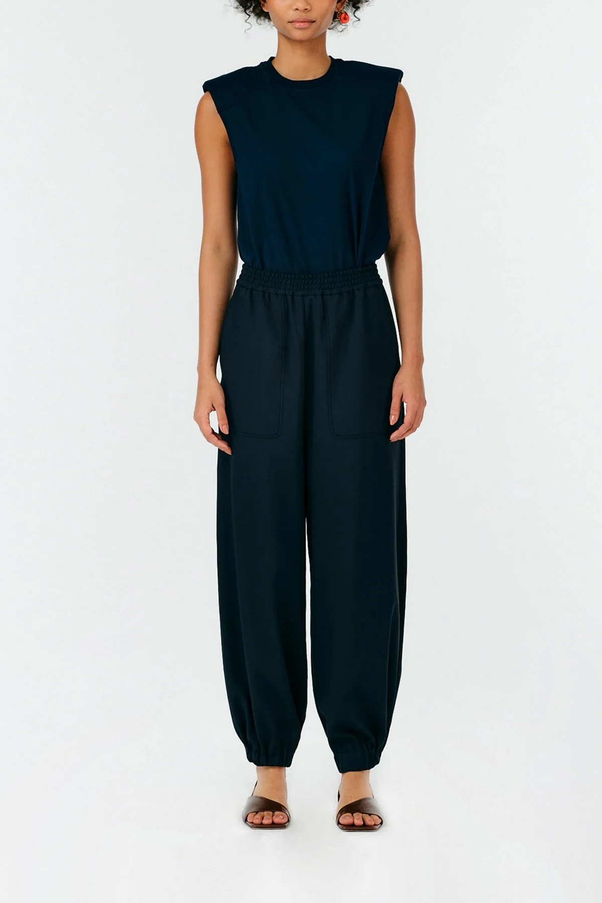Chalky Drape Plashet Jogger in Black - Image 3