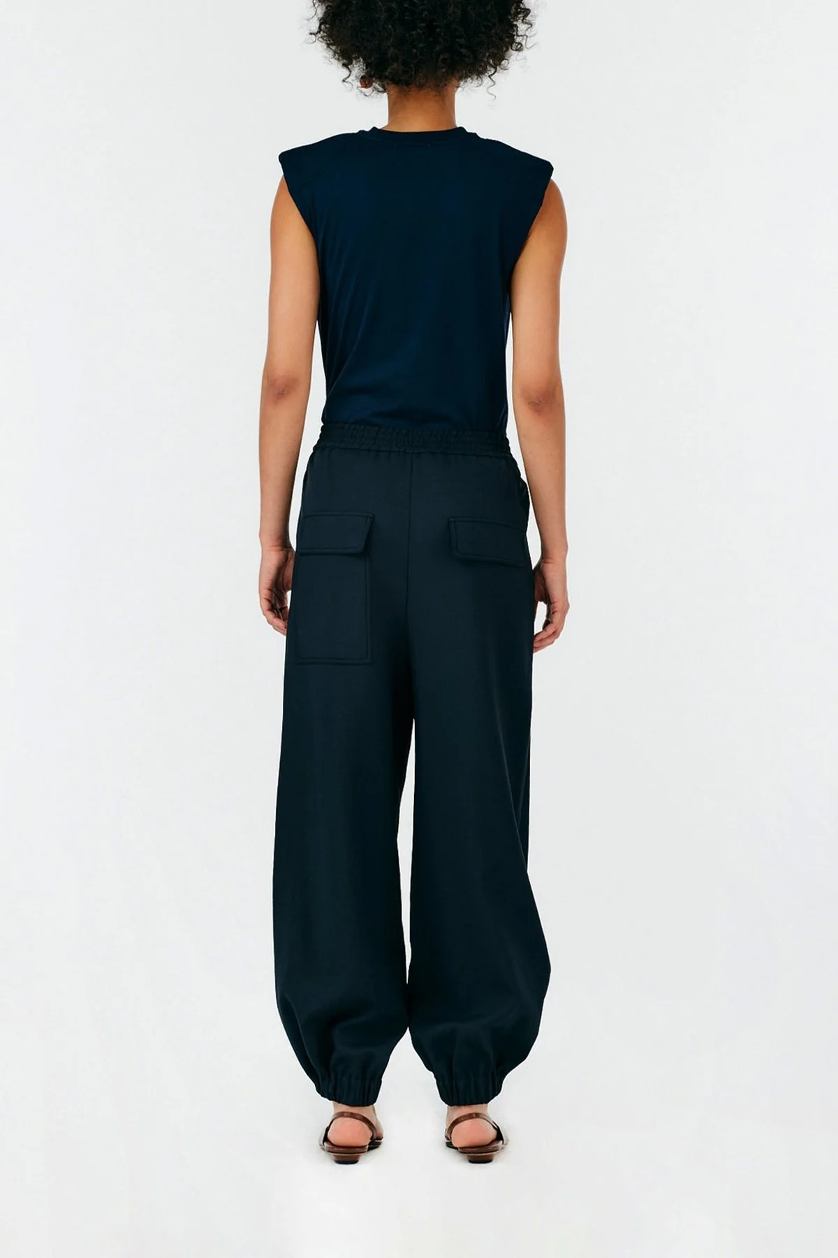 Chalky Drape Plashet Jogger in Black - Image 4