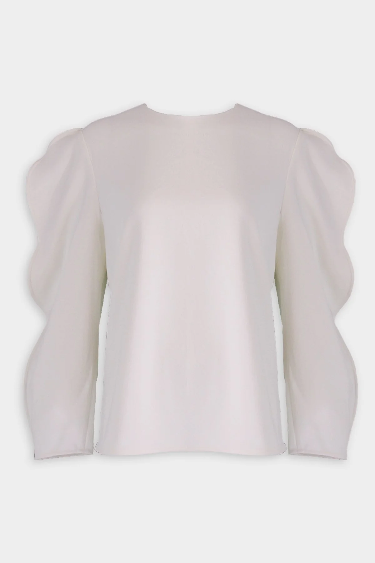 Chalky Drape Scallop Top in White