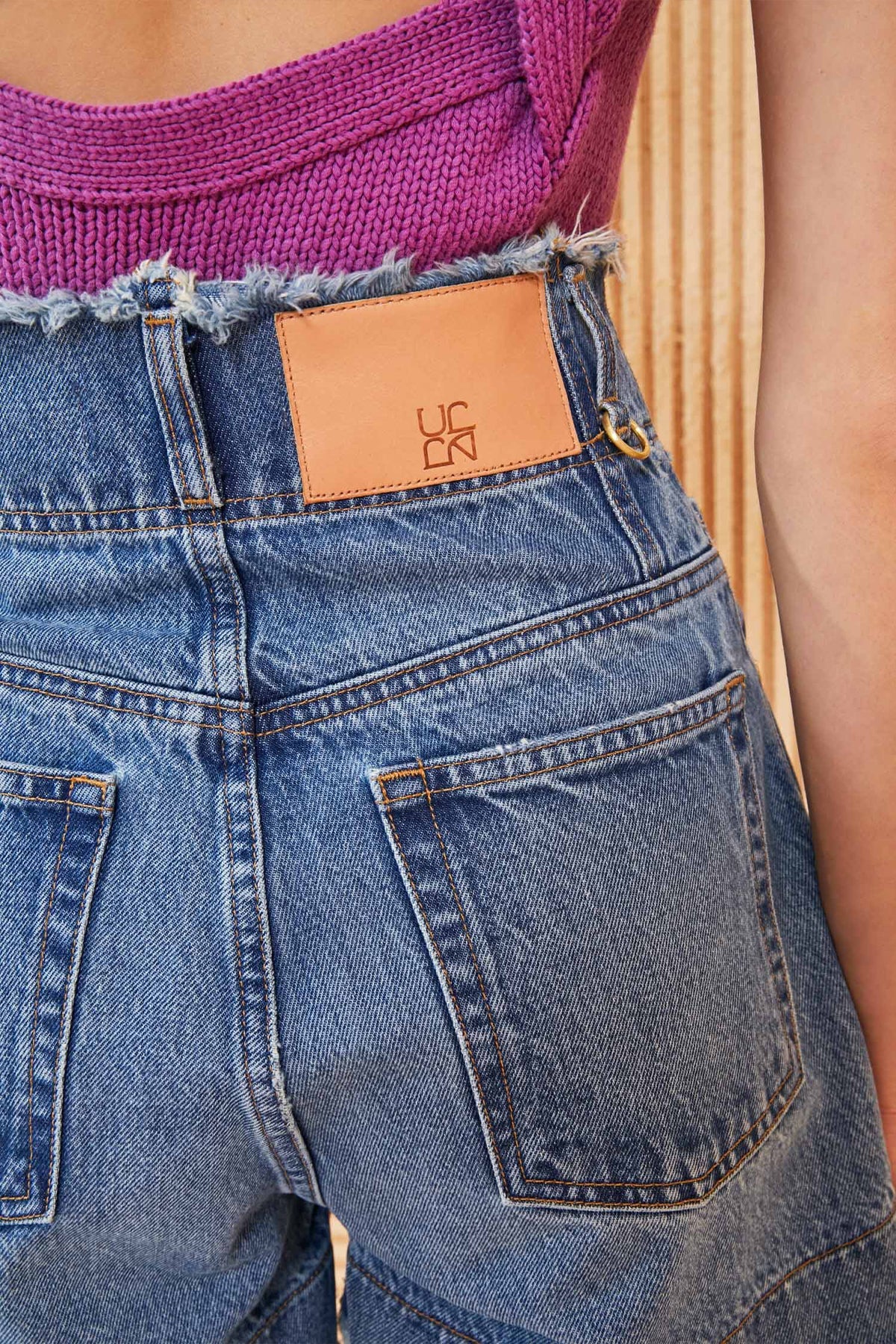 Charlotte High-Rise Denim Shorts in Danube - Image 4
