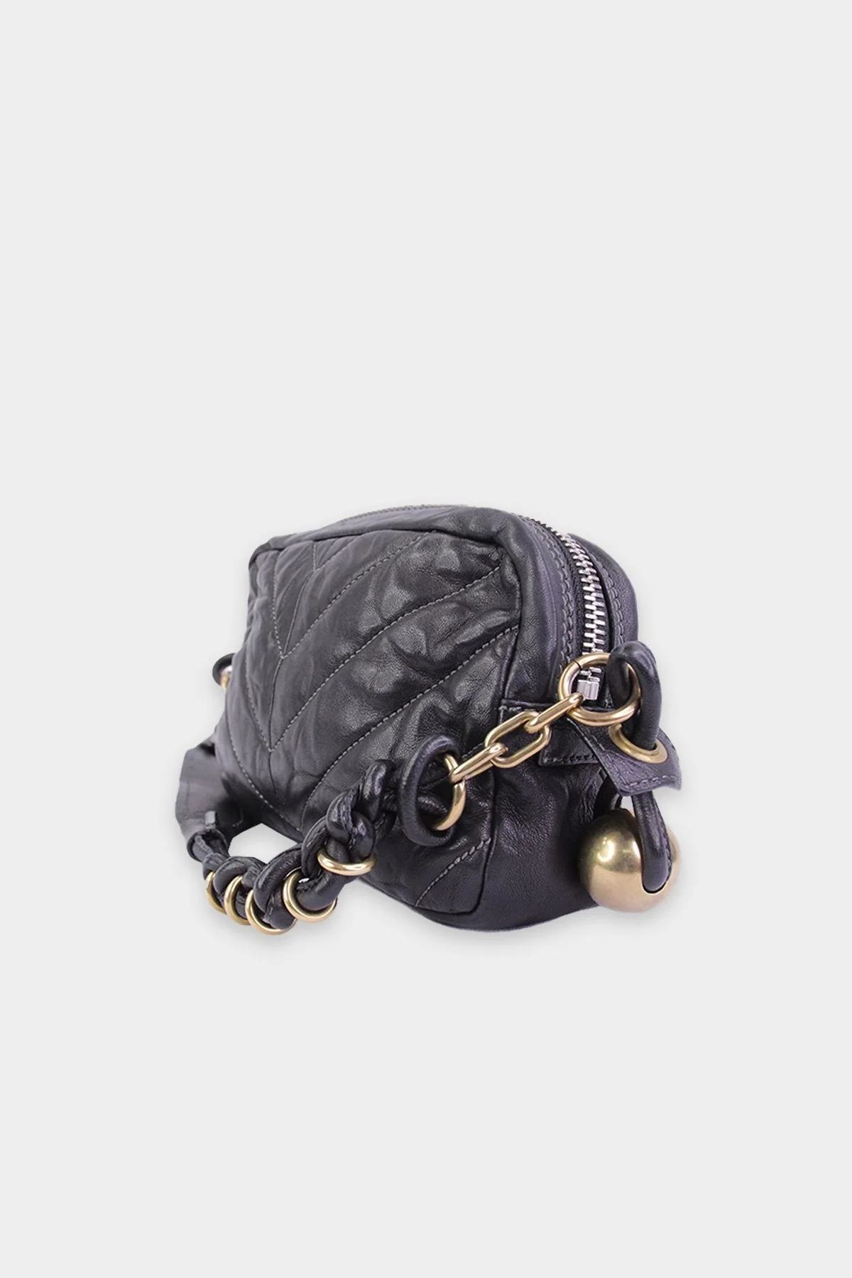 Chloe Black Leather Shoulder Handbag with Gold Details - Image 2