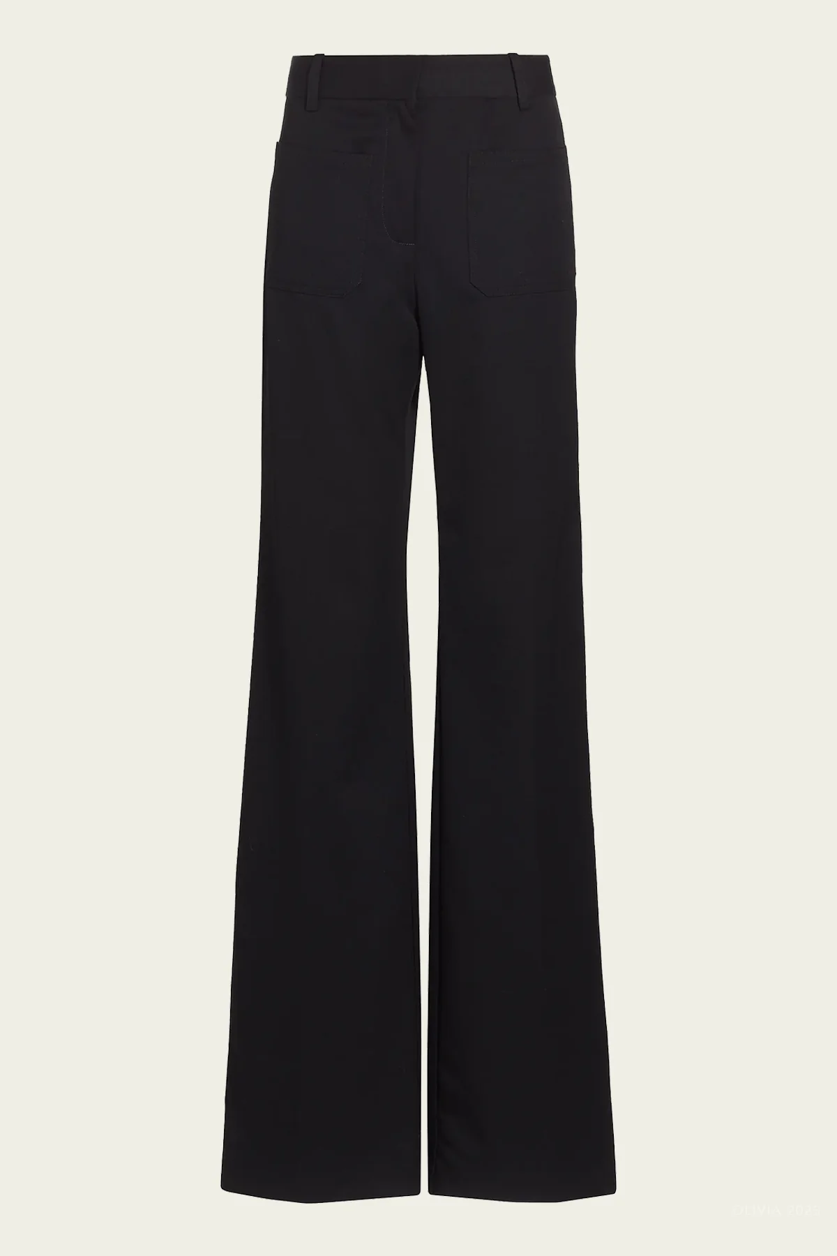 Christophe Flared Wool Pants in Black