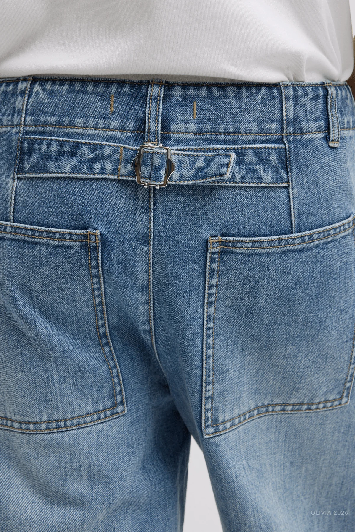 Classic Wash Denim Fischer Jean in Classic Blue - Image 4
