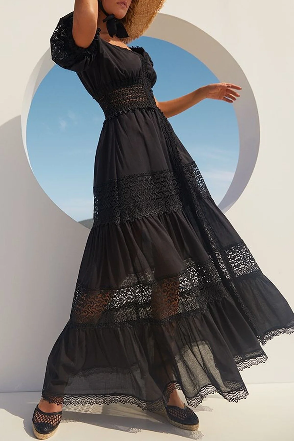 Clemence Long Dress in Black - Image 2