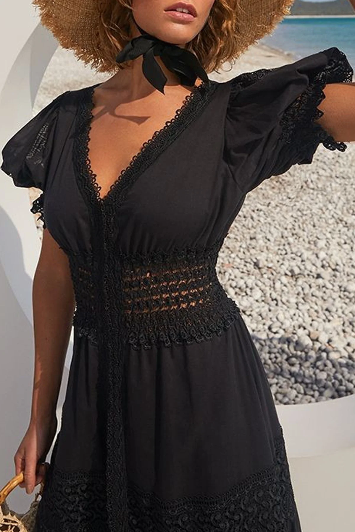 Clemence Long Dress in Black - Image 3