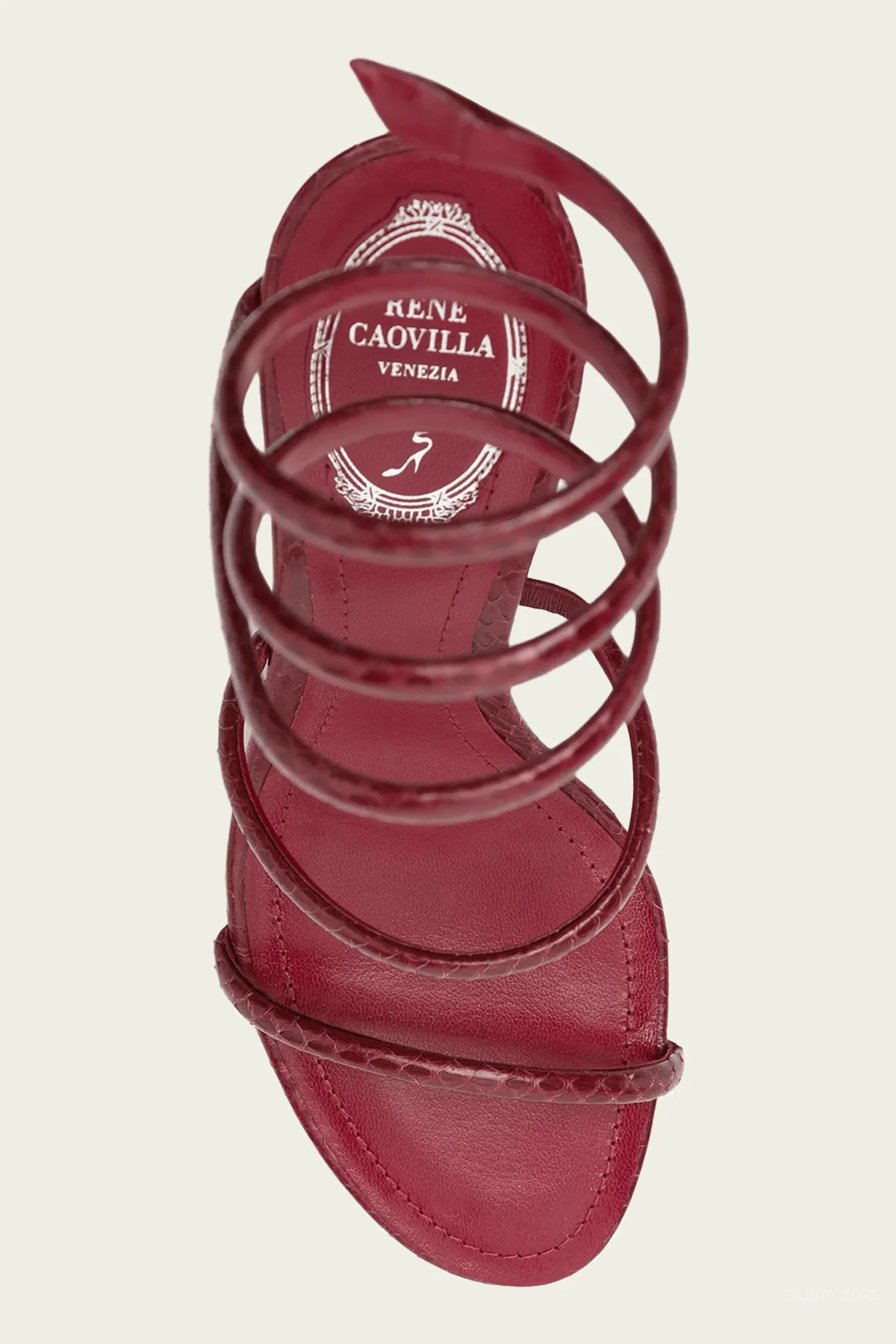 Cleo Ayers Leather Sandal 80 in Burgundy - Image 4