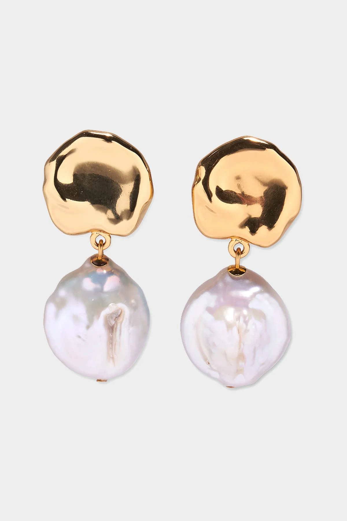 Coin Reflection Clip-On Earrings in Gold