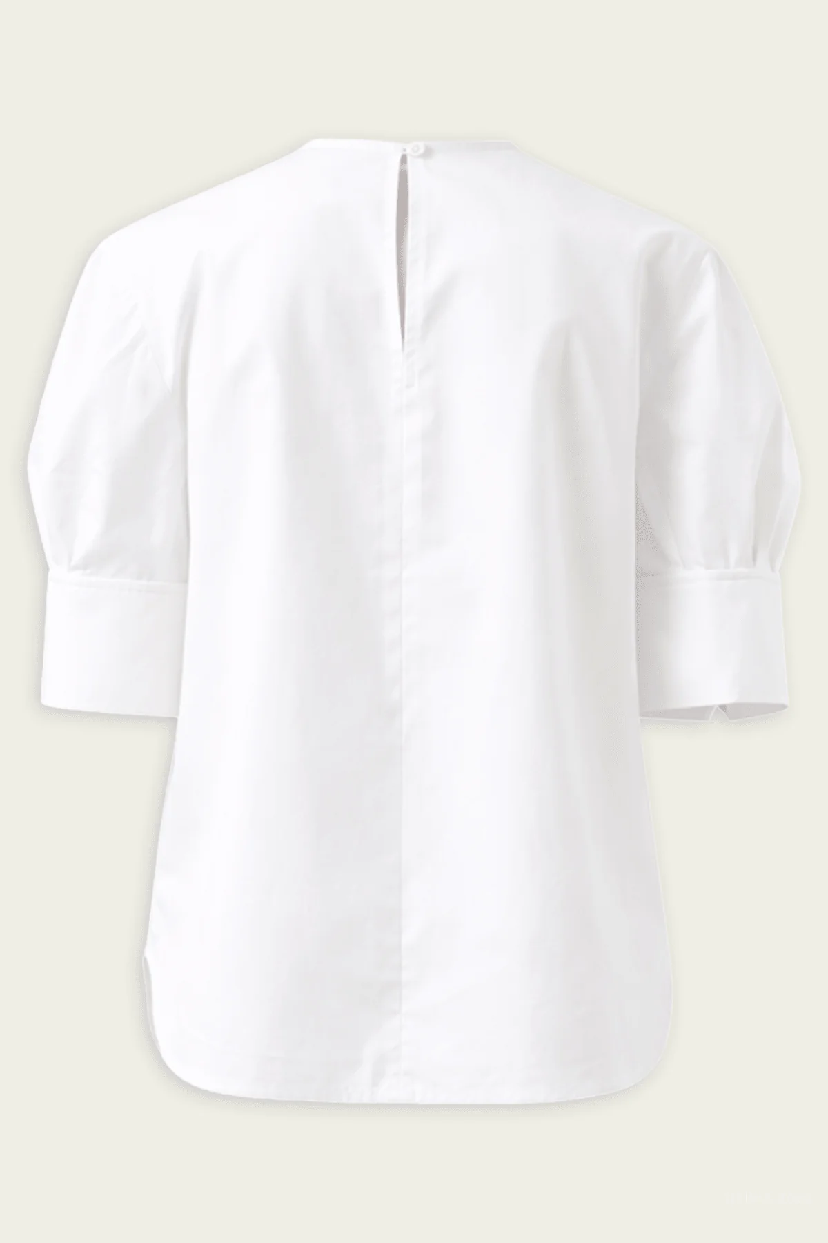 Compact Eco Poplin Reverse Sleeve Top in White - Image 5