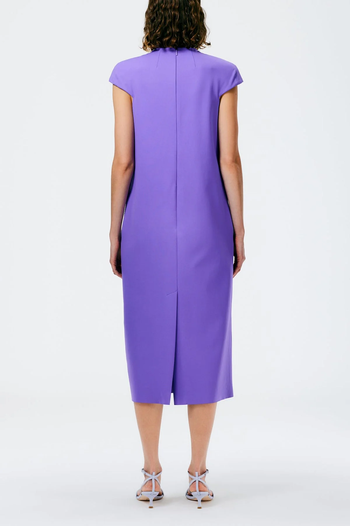 Compact Ultra Stretch Knit Lean Sleeveless Dress in Violet - Image 2