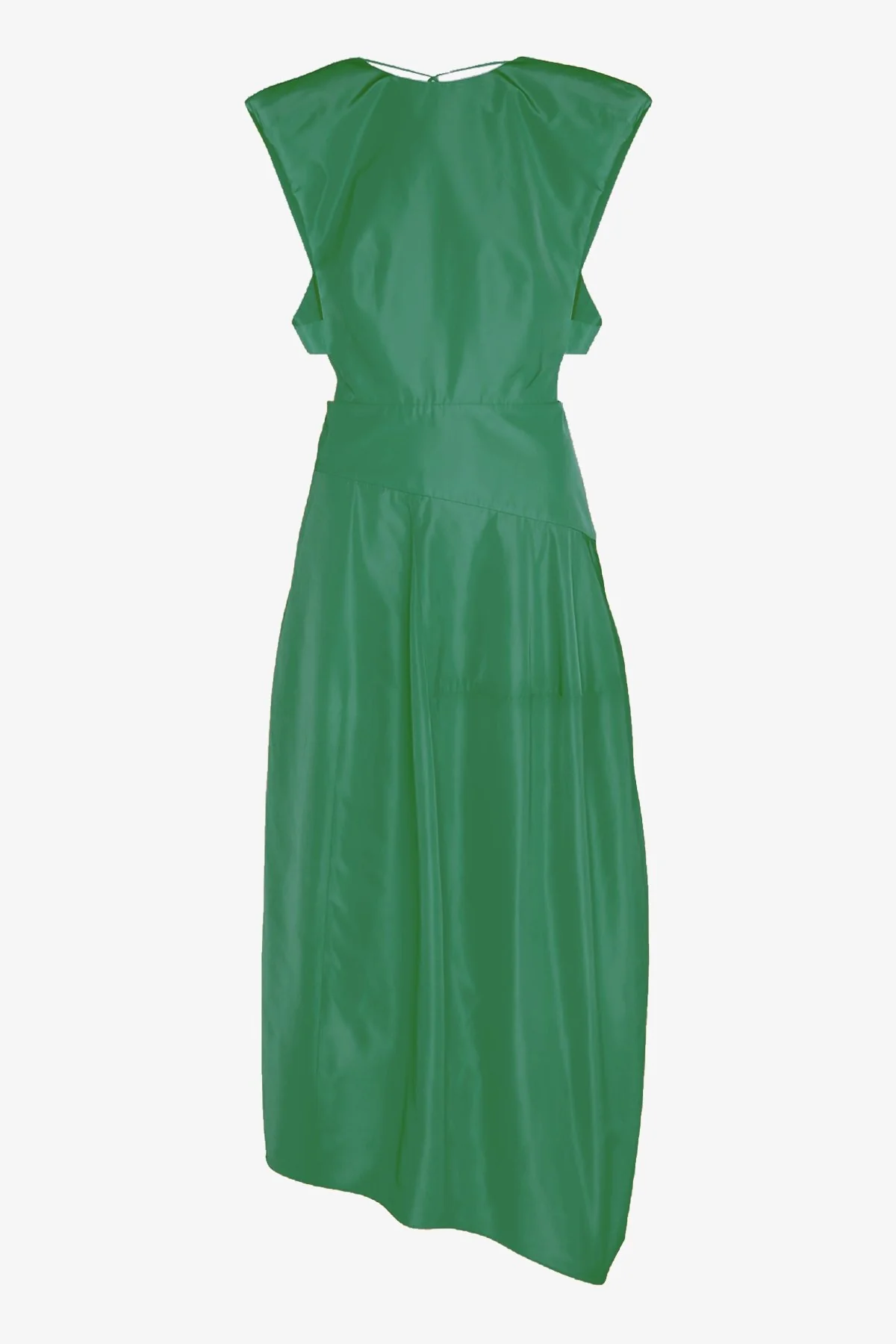 Italian Sporty Nylon Sleeveless Balloon Dress in Green