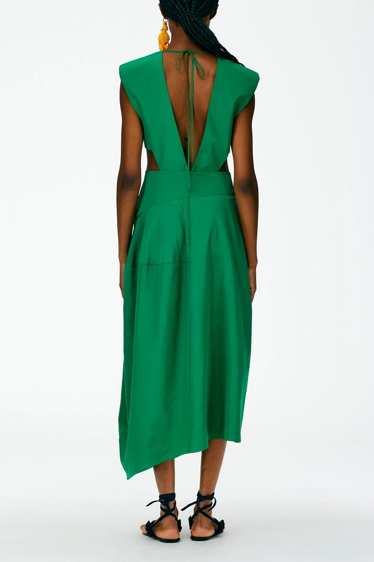 Italian Sporty Nylon Sleeveless Balloon Dress in Green - Image 4