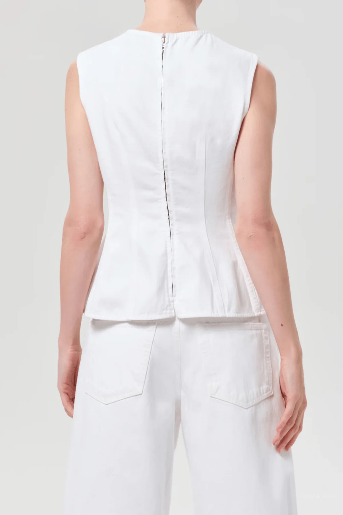 Corbin Denim Shell Shirt in Marshmallow - Image 3