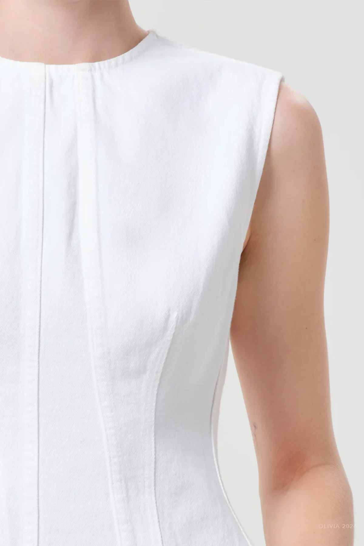 Corbin Denim Shell Shirt in Marshmallow - Image 4