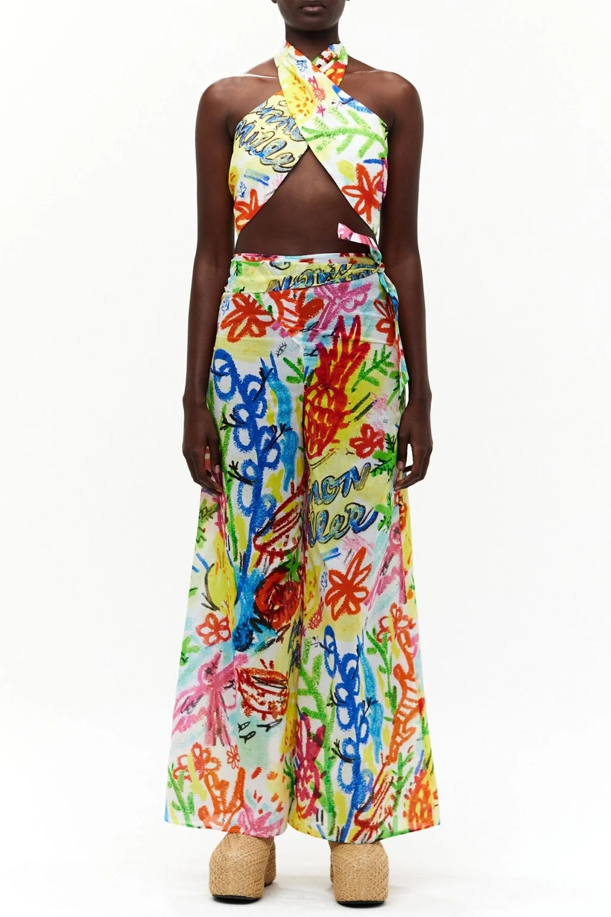 Cotton Lagga Pant in Pastel Print - Image 2