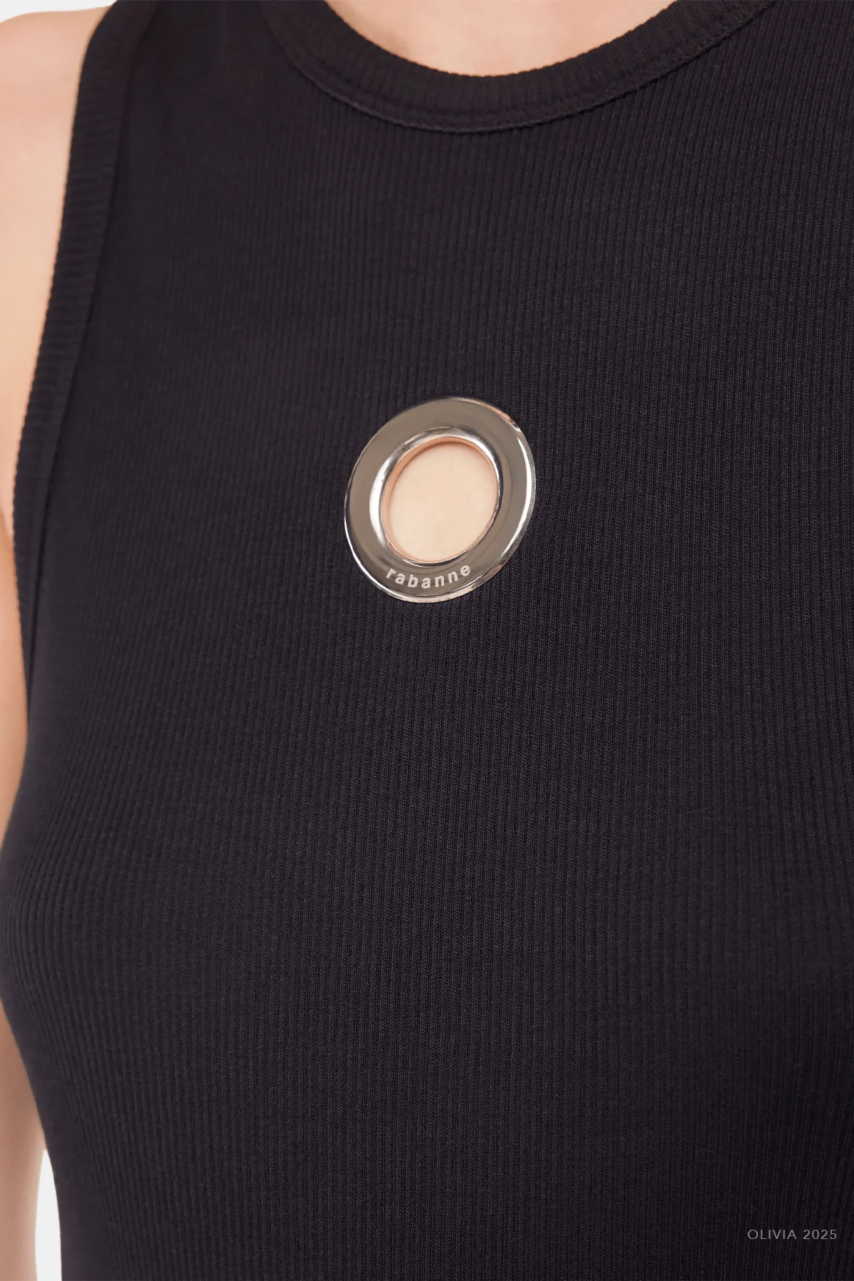 Cotton Tank Top in Black - Image 3