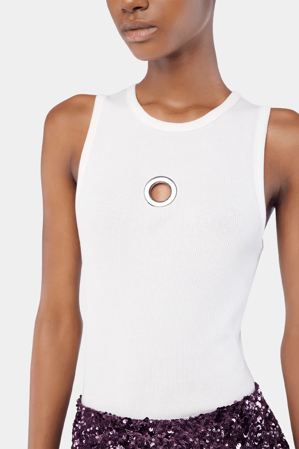Cotton Tank Top in White - Image 2