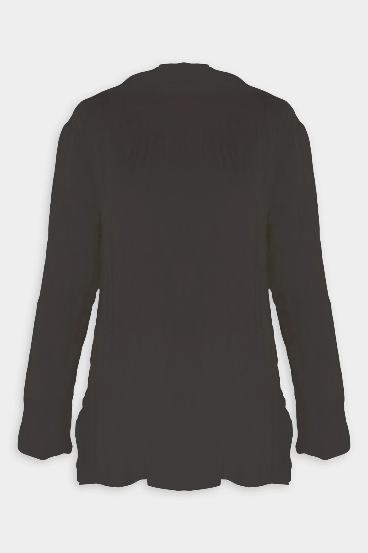 Crinkled High Neck Top in Black