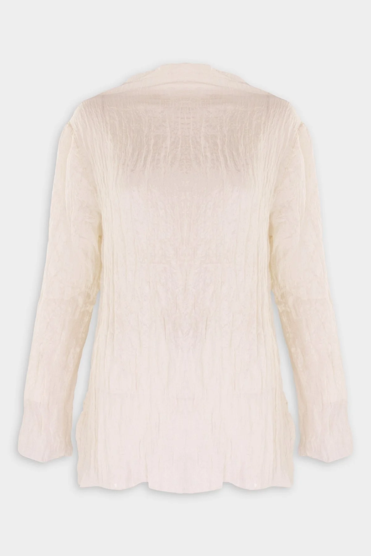 Crinkled High Neck Top in Cream
