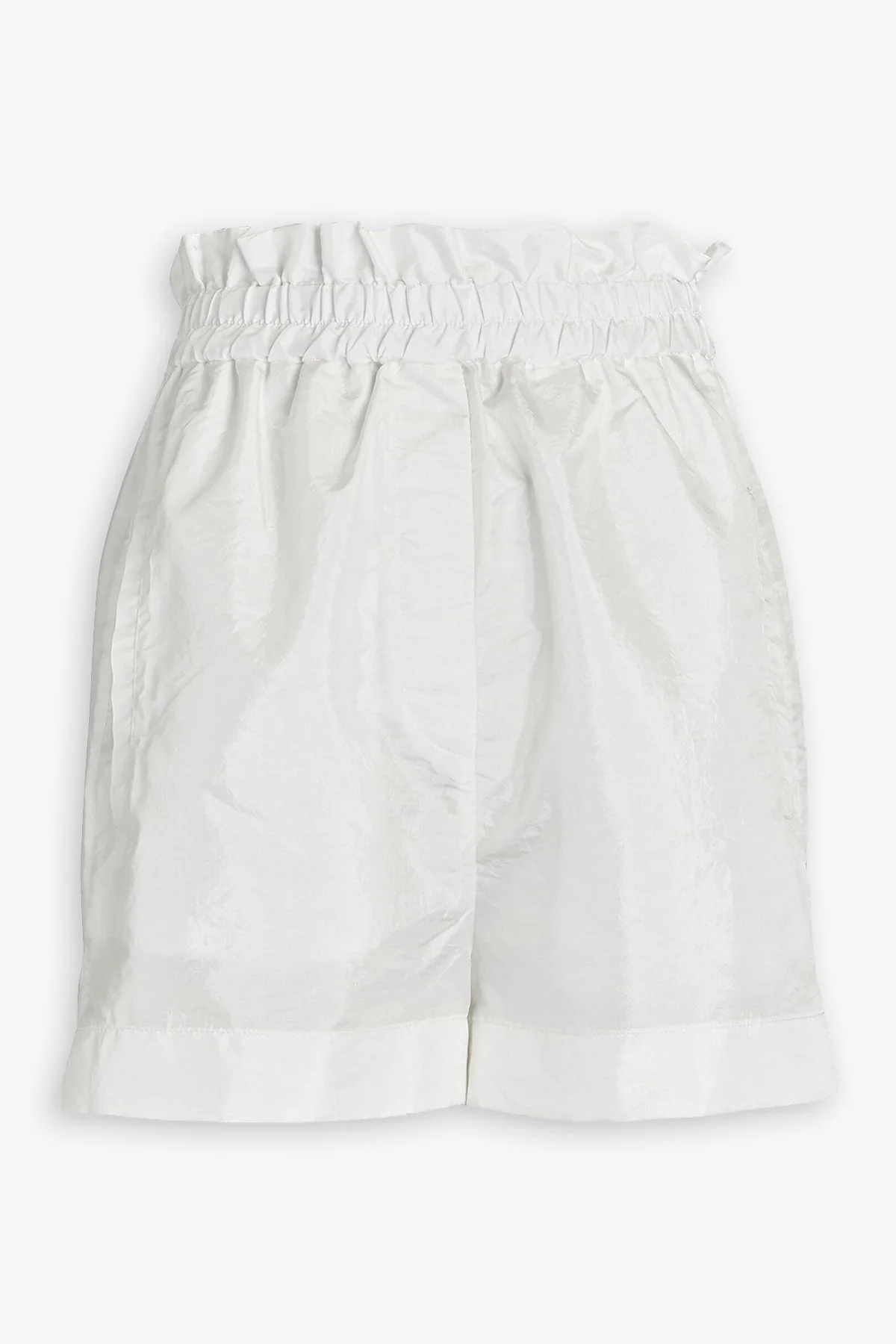 Crispy Nylon Easy Pull On Shorts in White