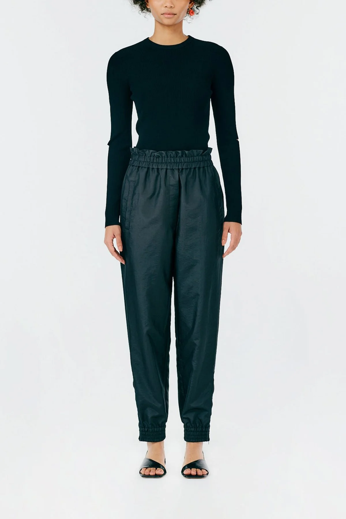 Crispy Nylon Paper Bag Felix Jogger in Black - Image 2