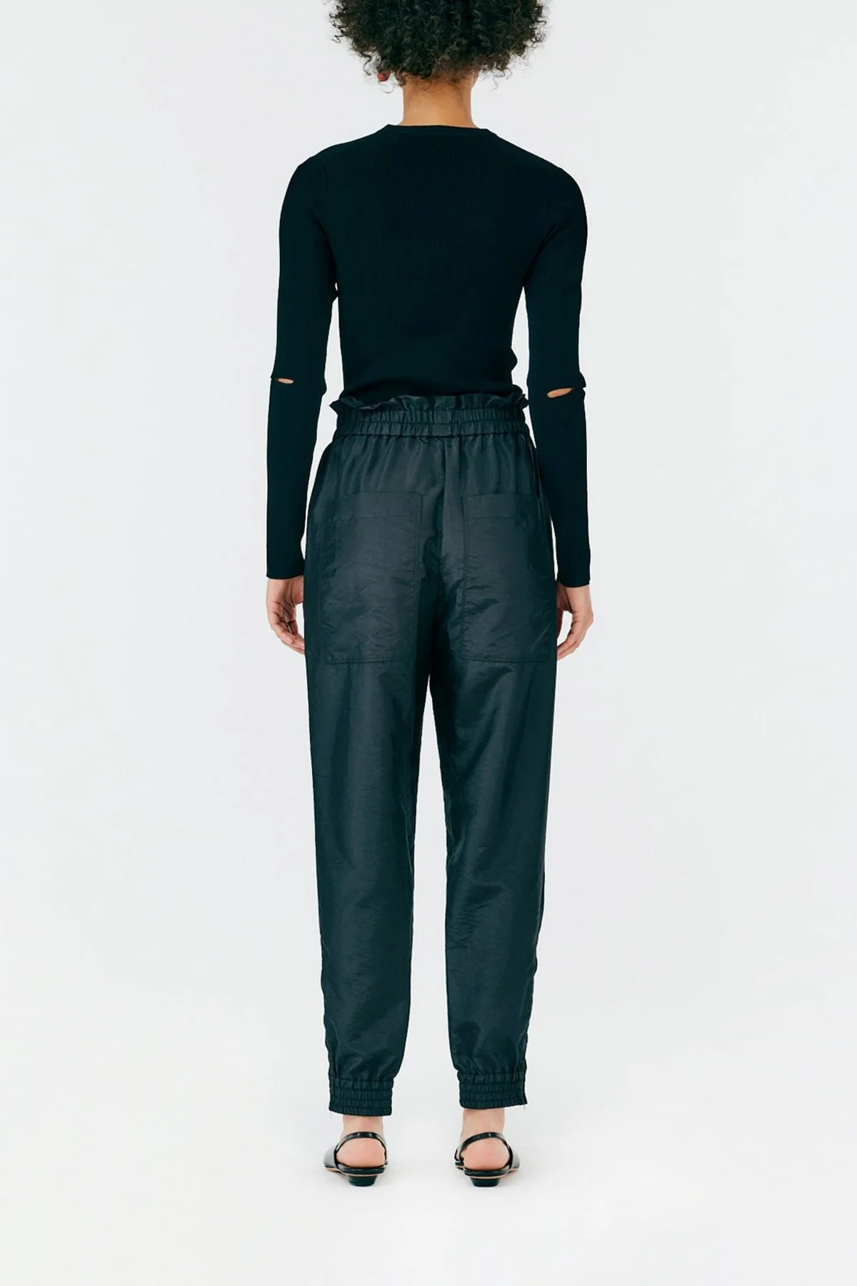 Crispy Nylon Paper Bag Felix Jogger in Black - Image 3