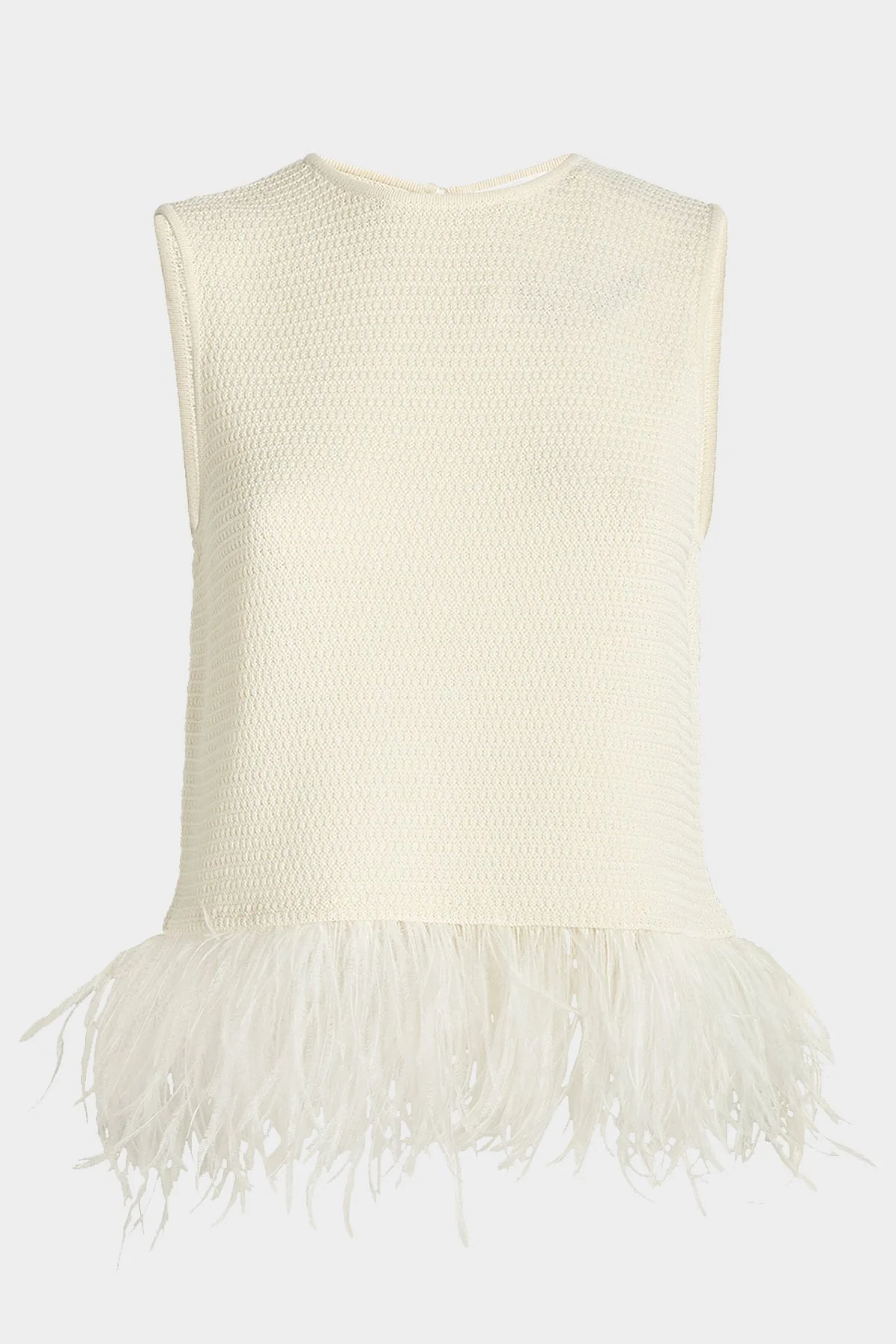 Crochet Feather Top in Off White