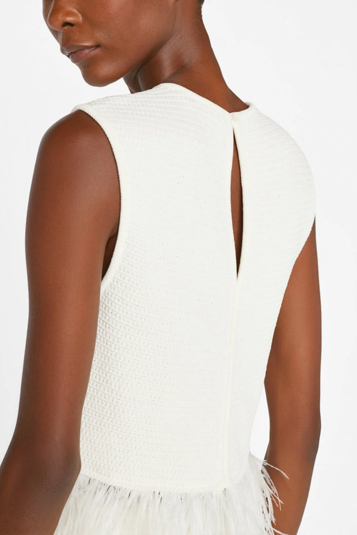 Crochet Feather Top in Off White - Image 4