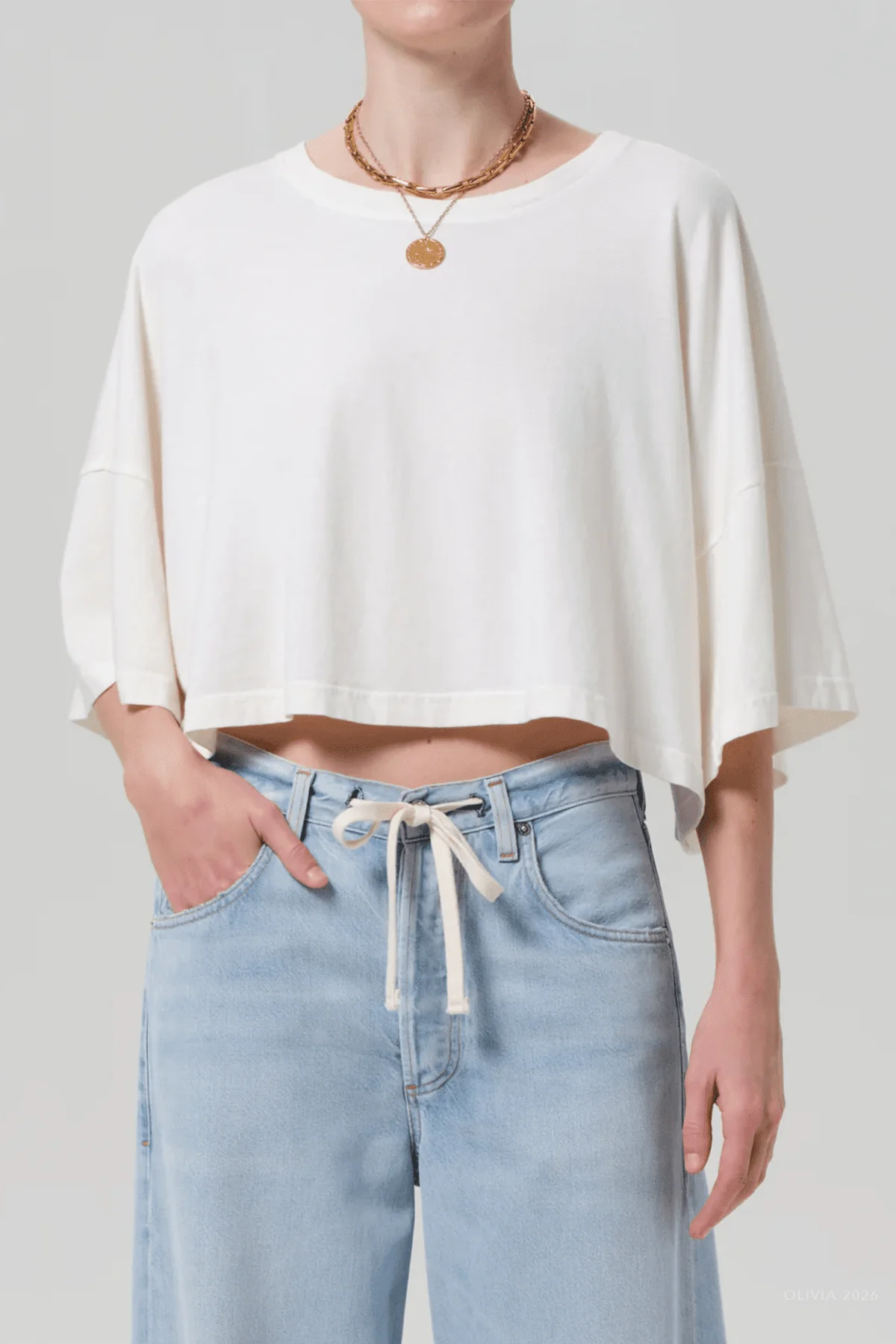 Crop Cape Tee in Pashmina - Image 2