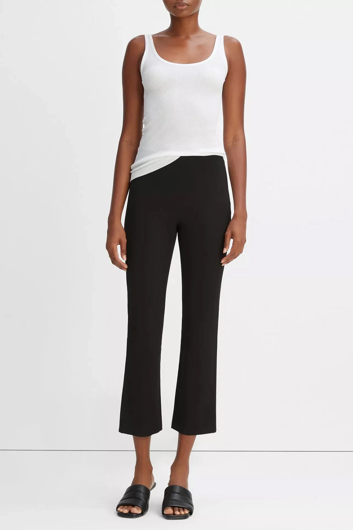 Crop Flare Pants in Black - Image 2