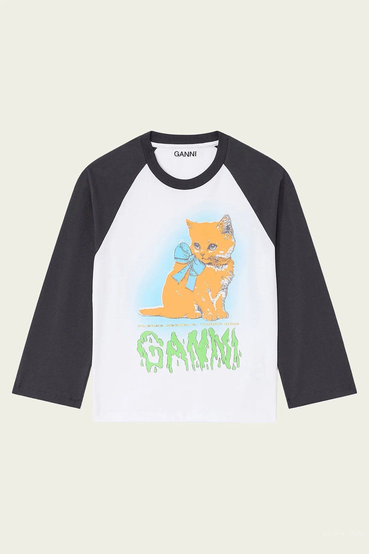 Cropped Kitty T-Shirt in Bright White
