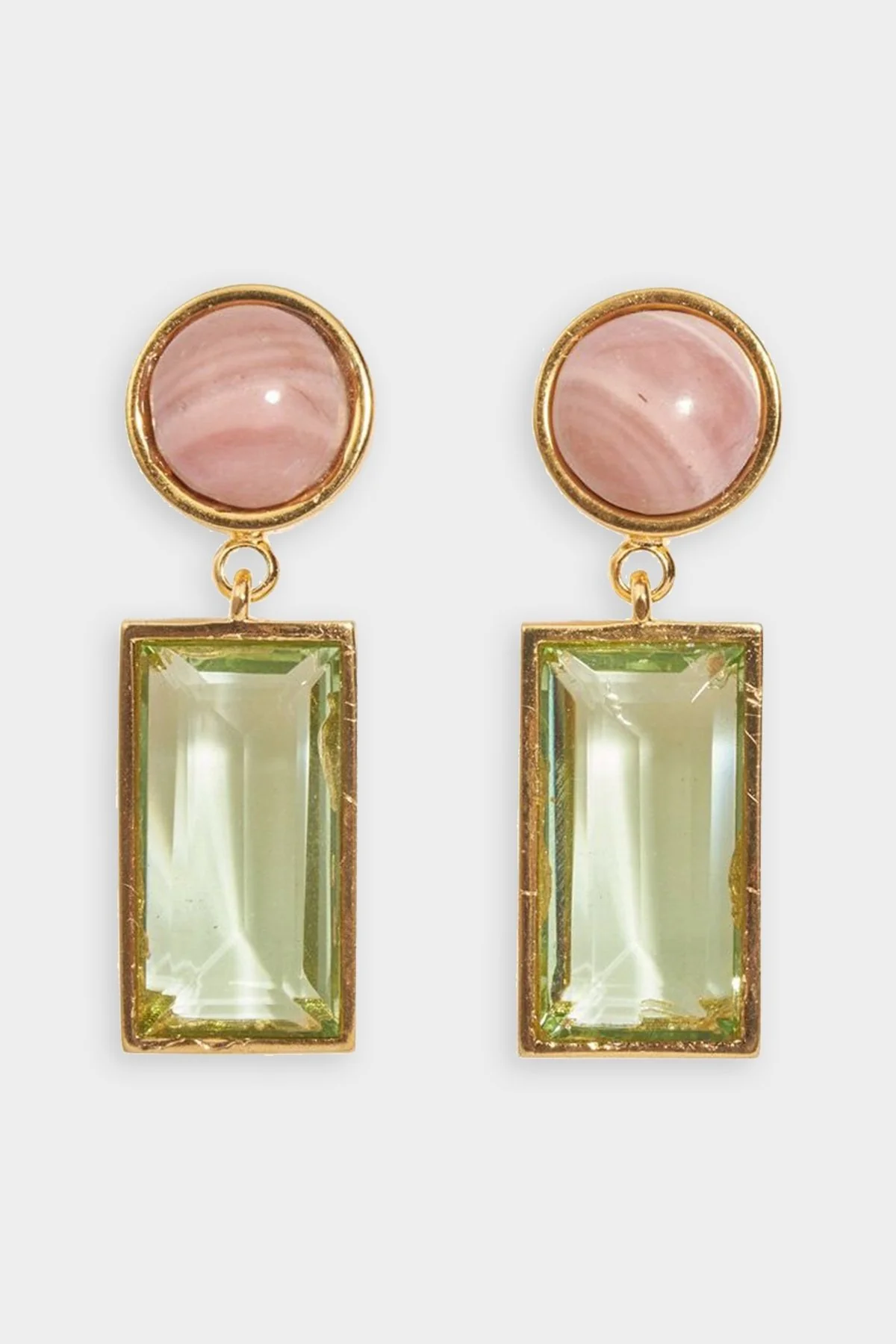 Crystal Column Earrings in Meadow
