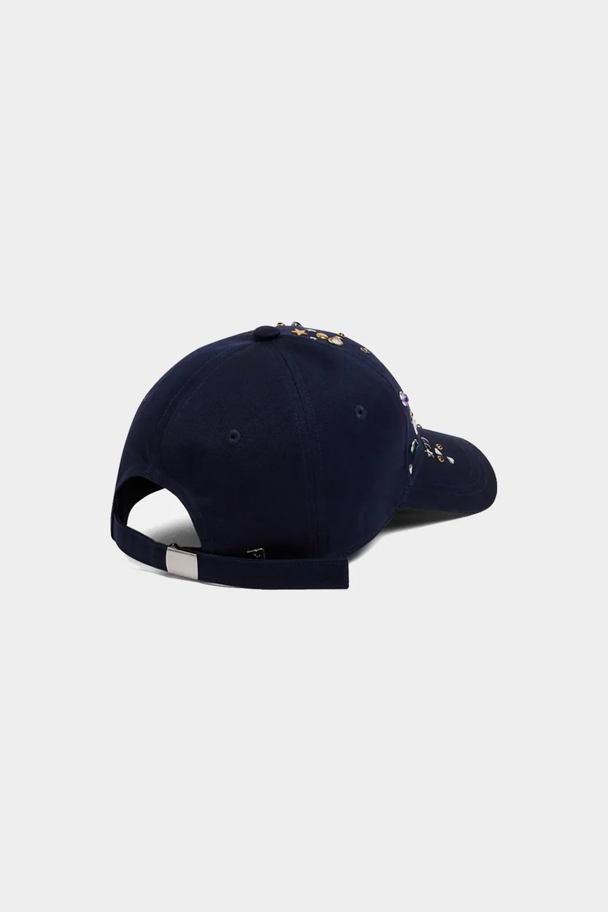 Crystal Embellished Baseball Cap in Navy - Image 3