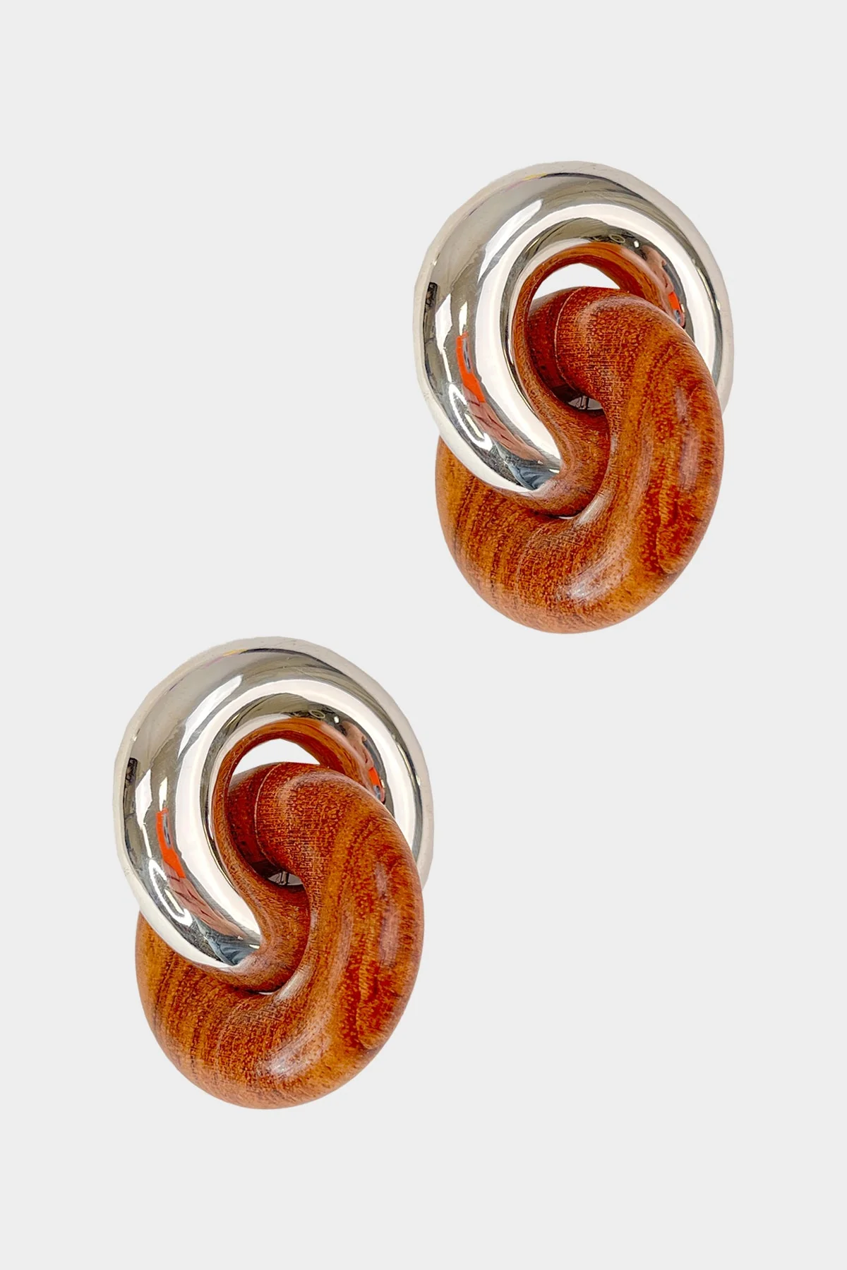 Cumulus Earrings in Silver / Wood