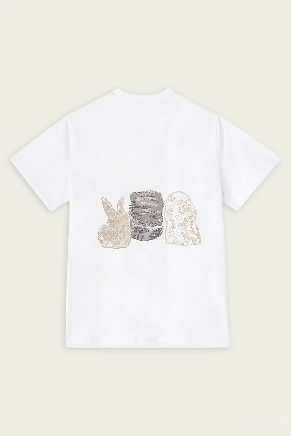 Cute Animals Print T-Shirt in Bright White - Image 2