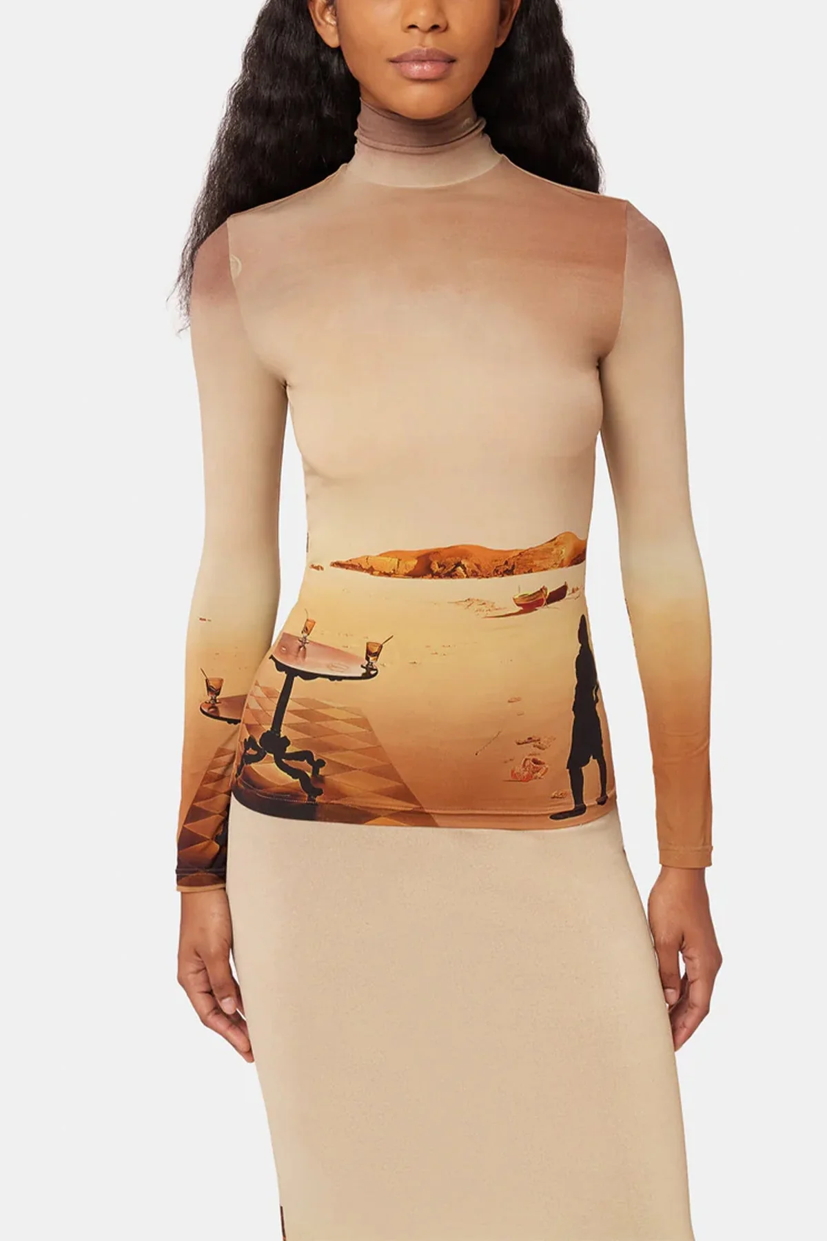 Dali's Sun-Table Turtleneck Top in La Table Solaire - Image 2