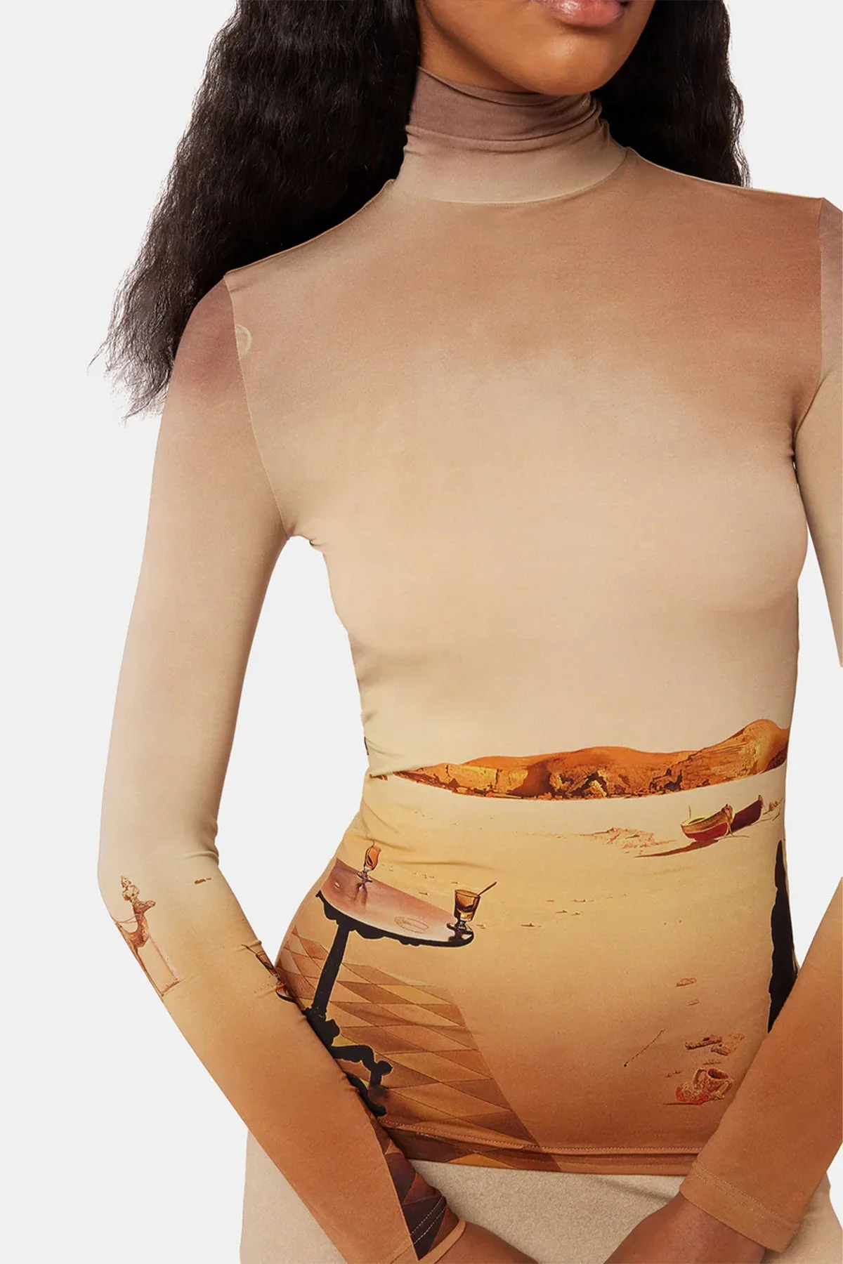 Dali's Sun-Table Turtleneck Top in La Table Solaire - Image 4