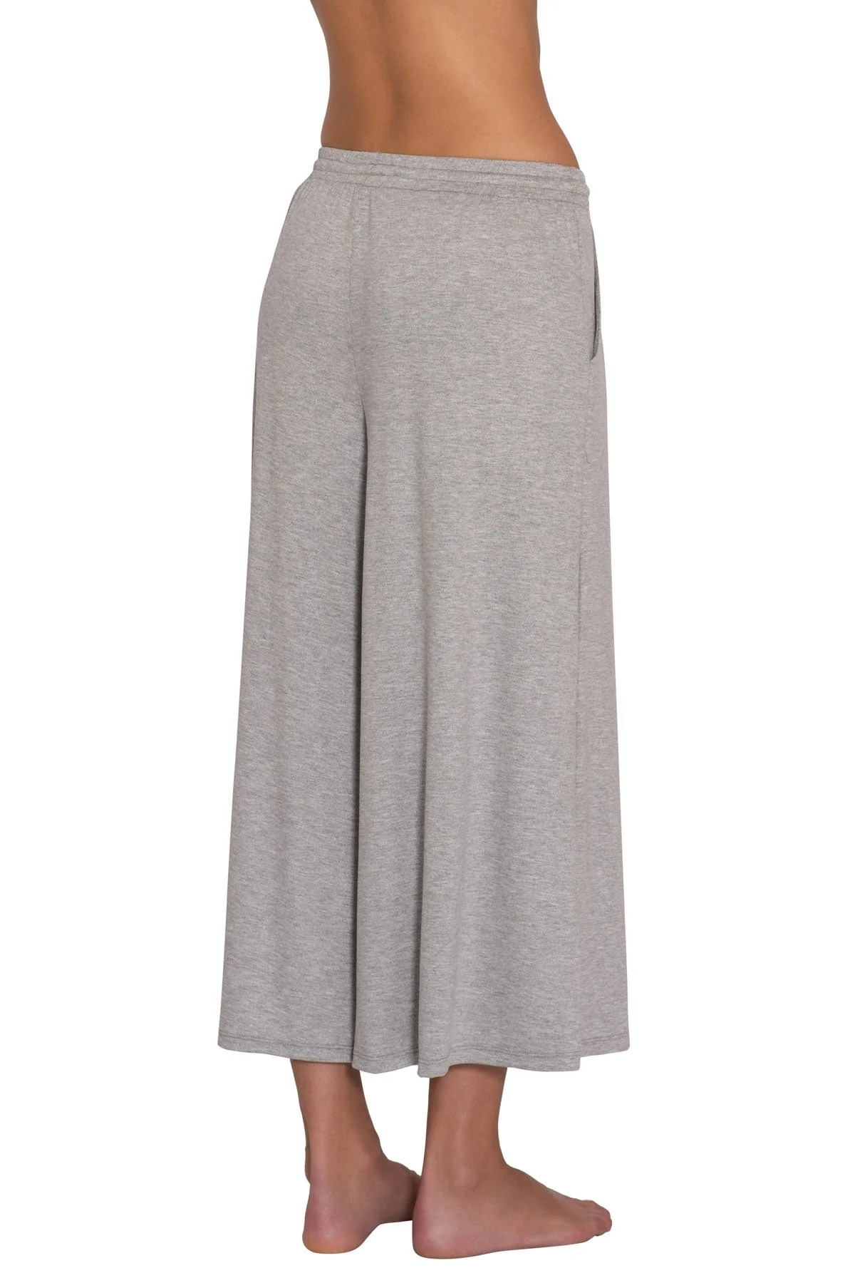Darby Cropped Wide Leg Pant Heather Grey - Image 3
