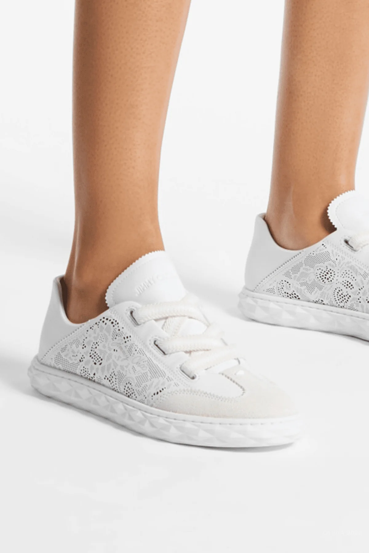 Diamond Light Flex F Perforated Trainers in White - Image 3