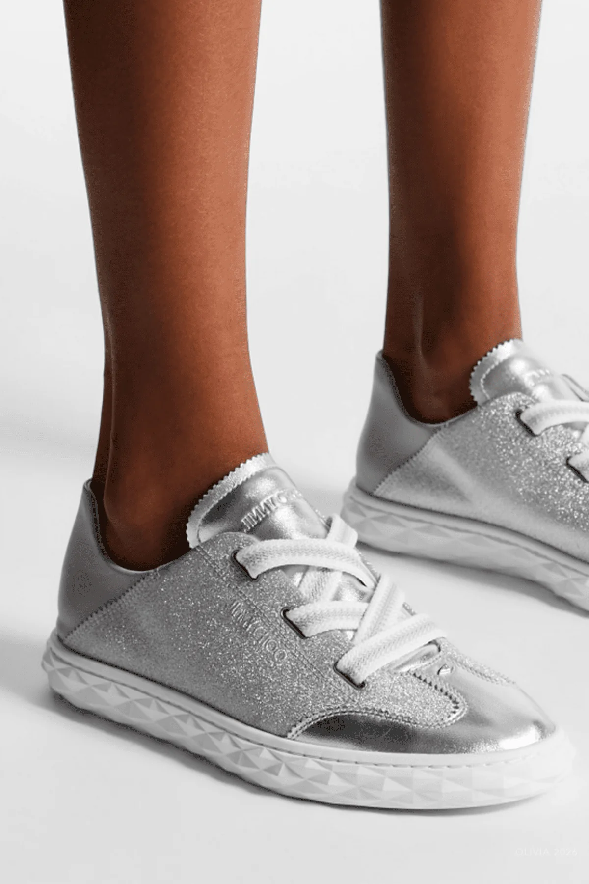 Diamond Light Flex F Trainers in Silver Glitter - Image 3