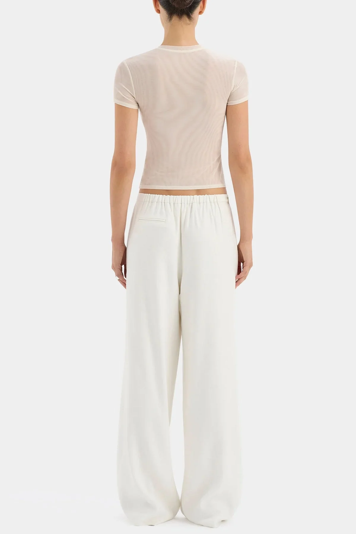 Dorian Wide Leg Pant in Ivory - Image 3
