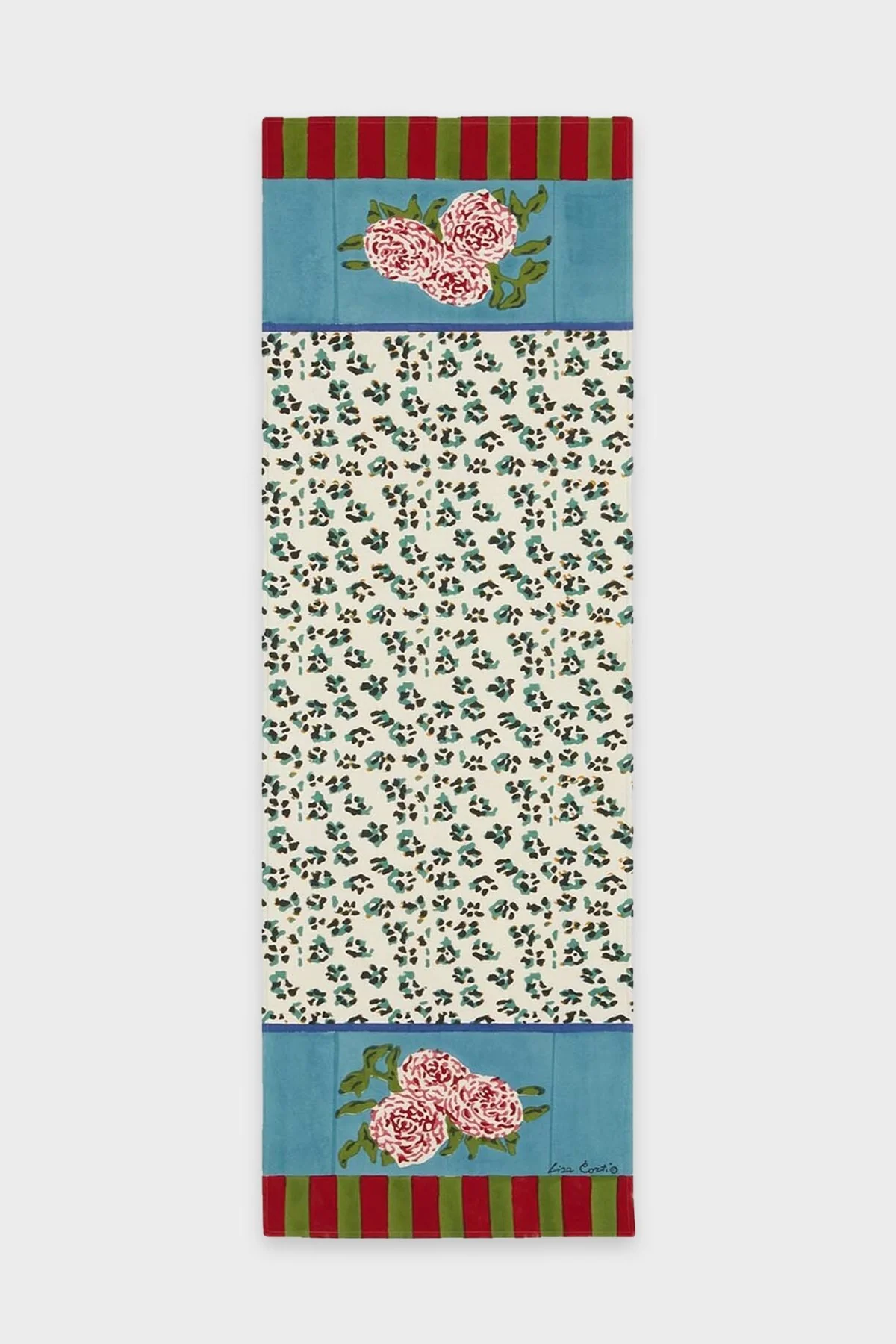 Double Mat Runner 50x150 Leopard Stripes in Sky