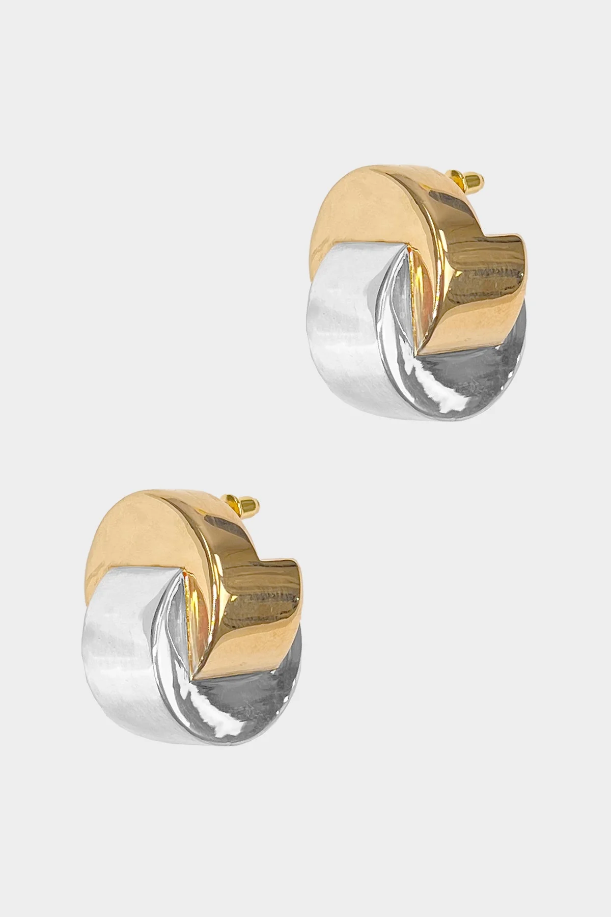 Double Swash Earrings in Bicolor