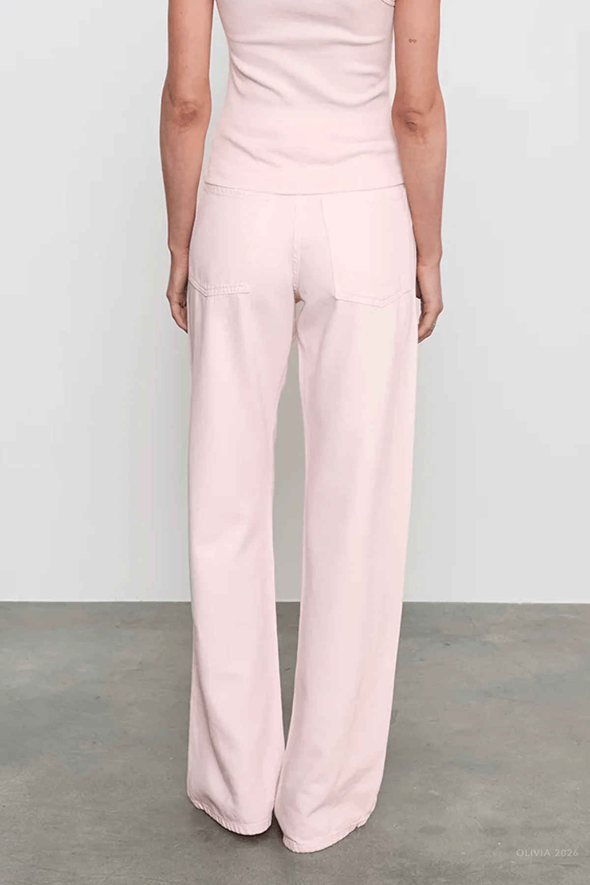 Drift Jean in Italian Denim in Pale Pink - Image 3